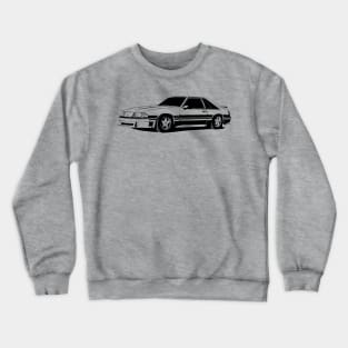 Front/profile - Ford Mustang GT (fox body) - stylized monochrome Crewneck Sweatshirt